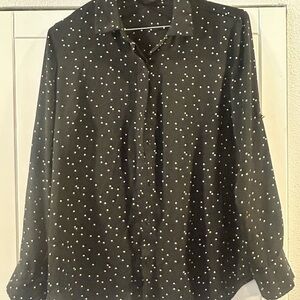 Massimo Black and White Polka Dot Blouse